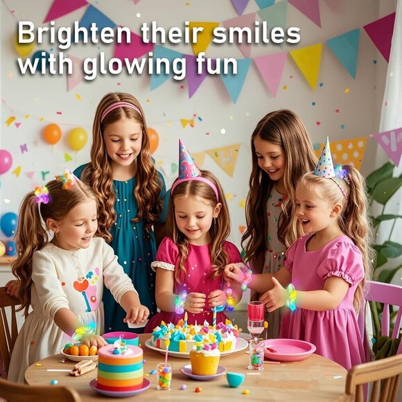 LED Mermaid Scrunchies 18-Pack Glow in the Dark Hair Accessories for Girls Women main image 6